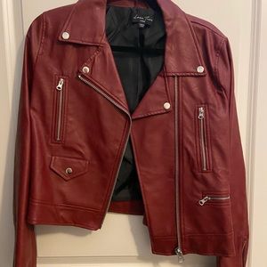 Red leather jacket